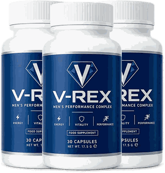 V-Rex Male Enhancement Capsules – trois flacons du complexe performance pour homme, 30 gélules chacun